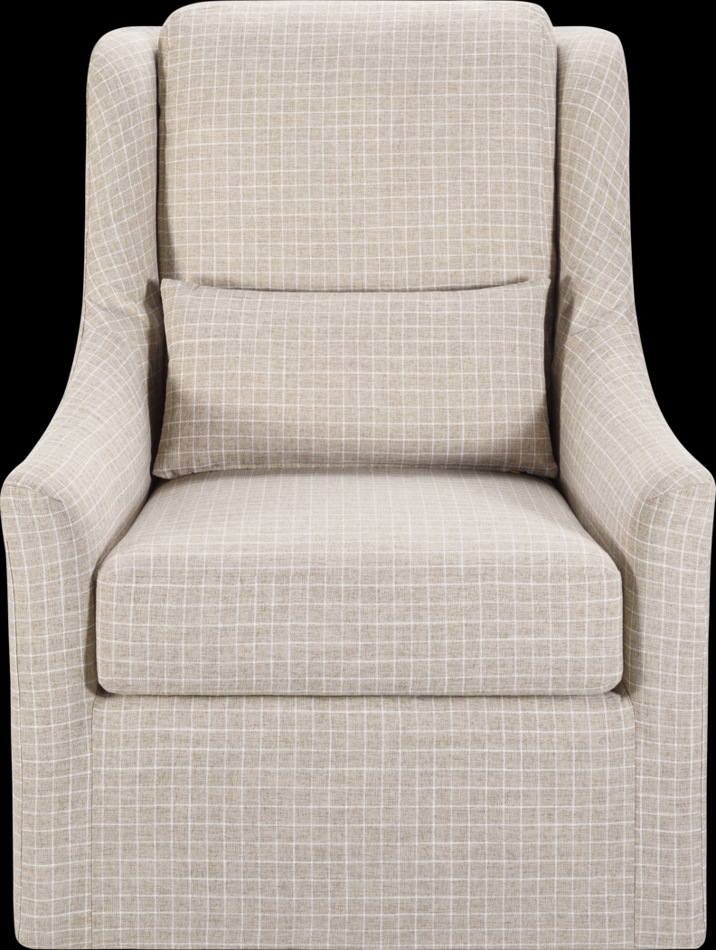 Melugo Beige Swivel Accent Chair - Thumbnail - Image 2