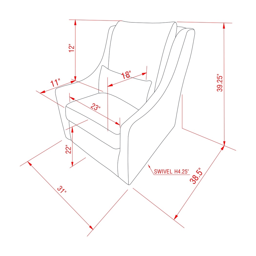 Melugo Beige Swivel Accent Chair - Thumbnail - Image 3