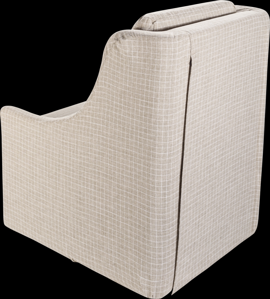 Melugo Beige Swivel Accent Chair - Thumbnail - Image 5
