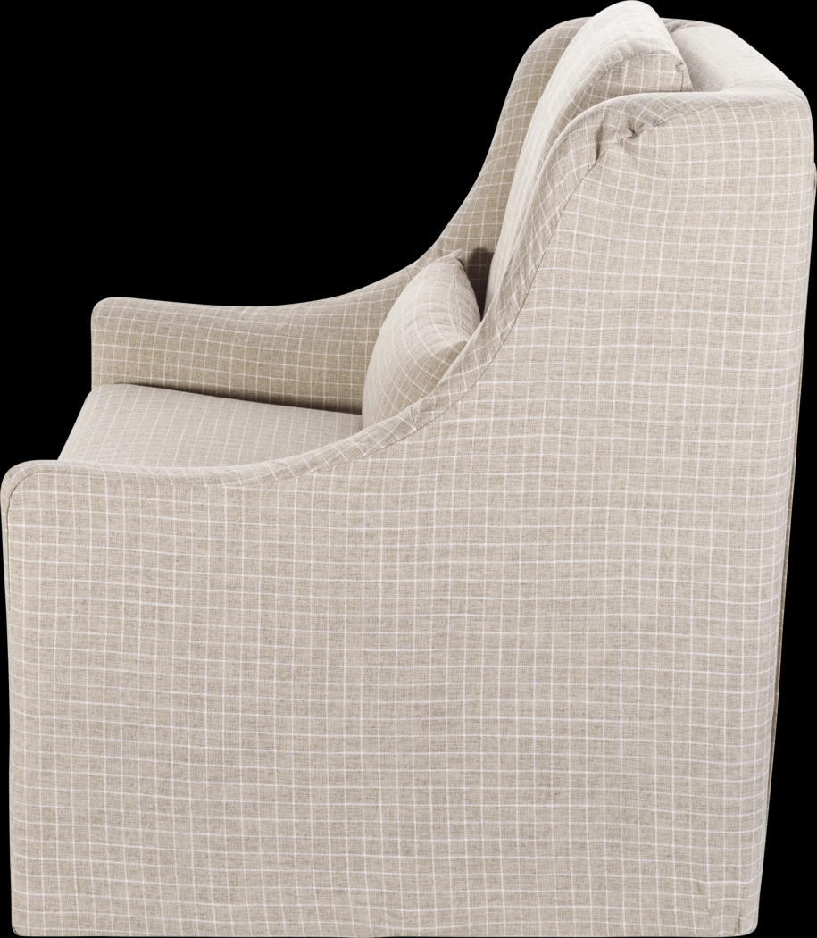 Melugo Beige Swivel Accent Chair - Thumbnail - Image 6
