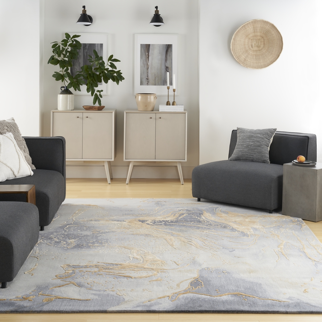 Meniog Gray/Gold 5'6 x 7'5 Rug - Thumbnail - Image 7