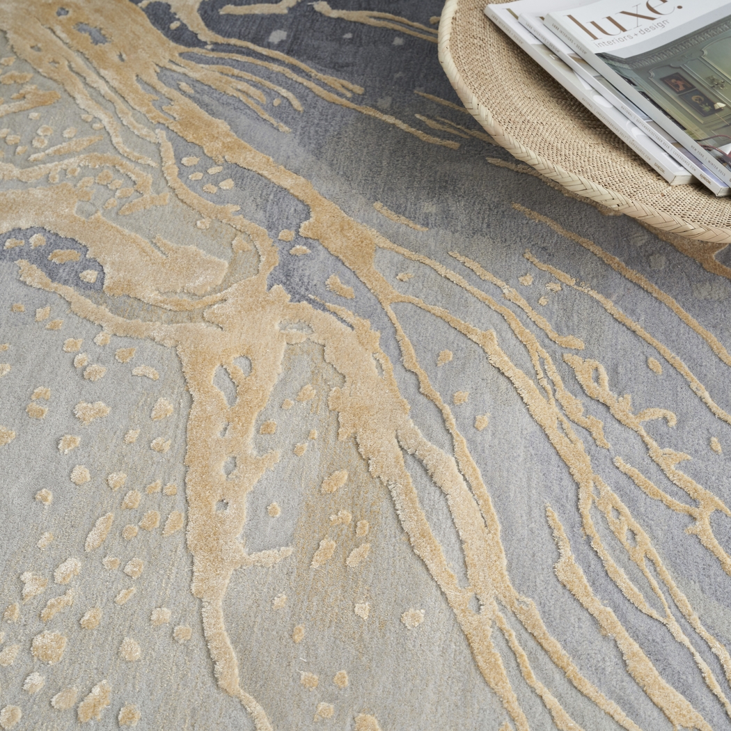 Meniog Gray/Gold 7'9 x 9'9 Rug - Thumbnail - Image 6