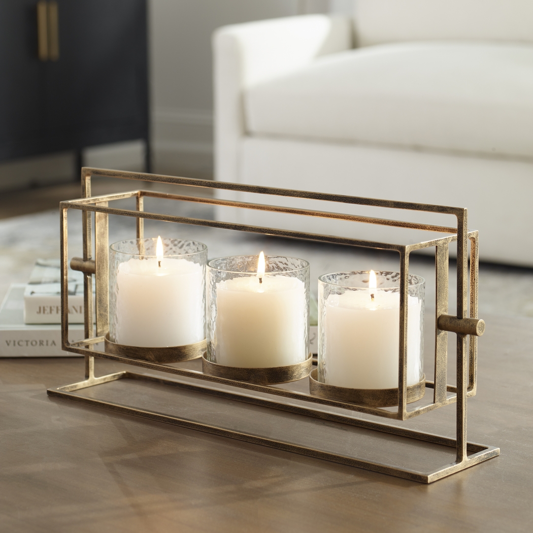 Menix Gold Candle Holder - Thumbnail - Image 2