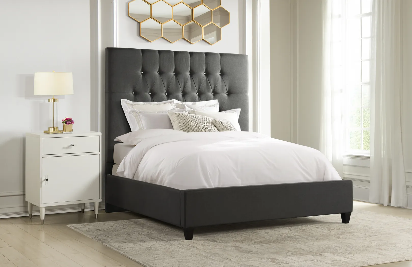Mensano Charcoal Queen Bed - Thumbnail - Image 8
