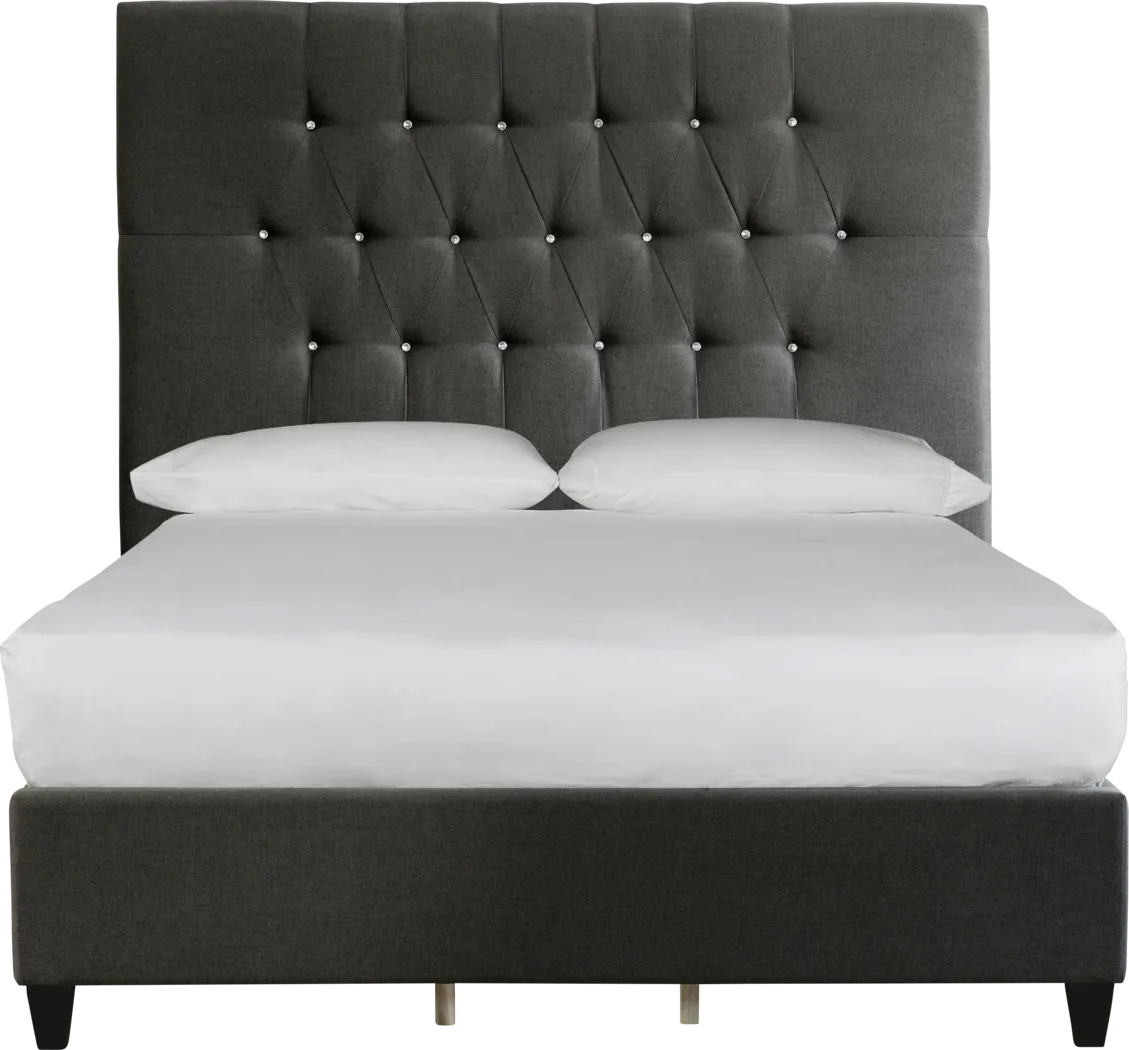 Mensano Charcoal Queen Bed - Thumbnail - Image 1