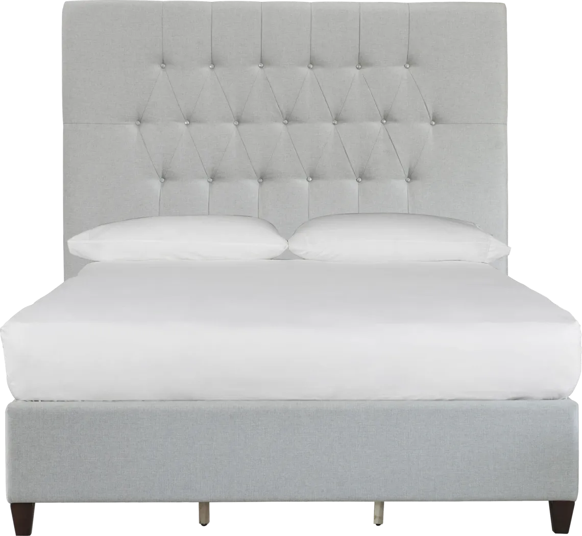 Mensano Gray Queen Bed - Thumbnail - Image 1