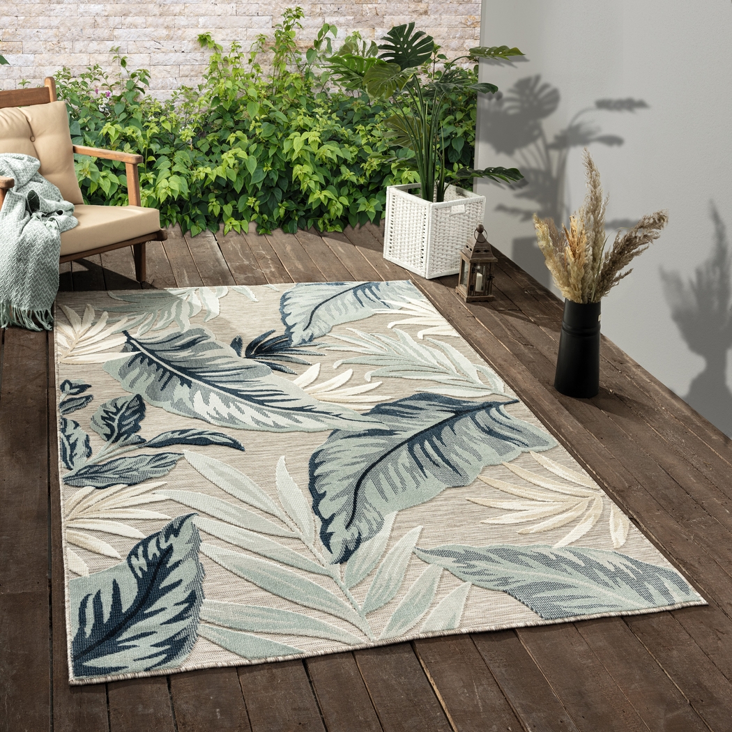 Mepini Cream 7'9 x 9'9 Indoor/Outdoor Rug - Thumbnail - Image 2