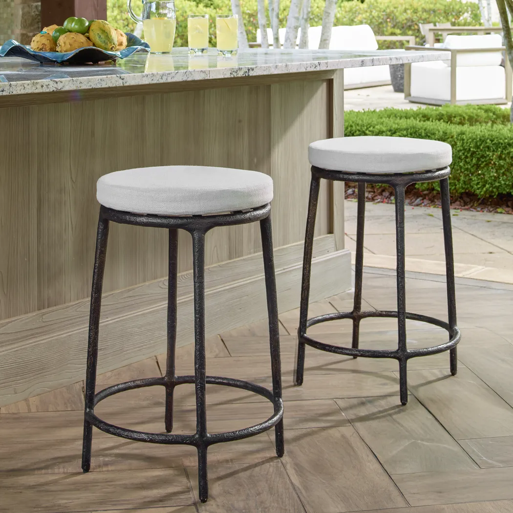 Meras White Outdoor Counter Stool - Thumbnail - Image 3