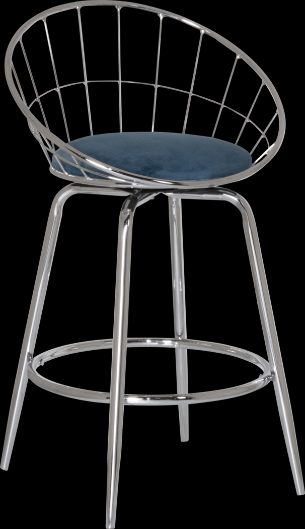 Mercia Blue Swivel Counter Height Stool - Thumbnail - Image 1