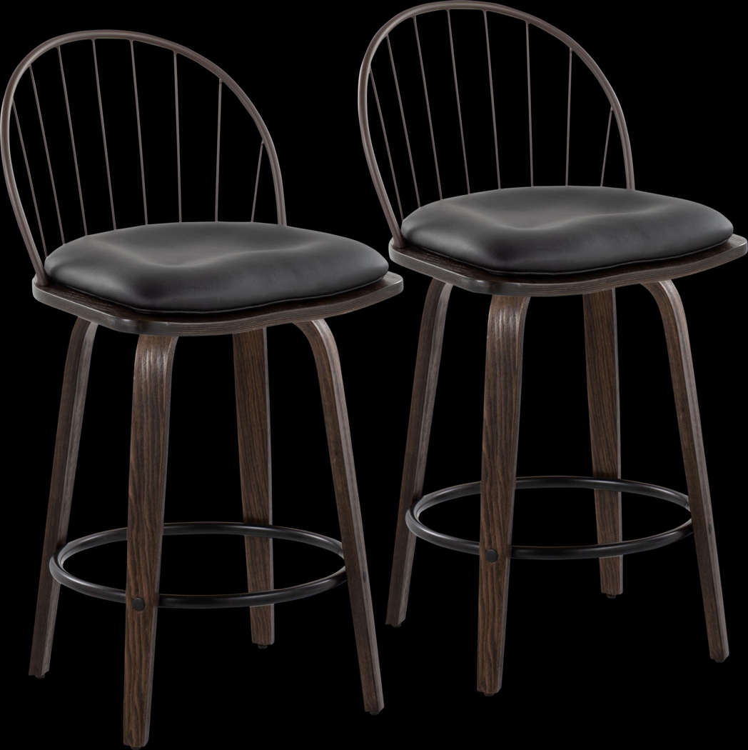 Merganser Brown Counter Height Stool, Set of 2 - Thumbnail - Image 1
