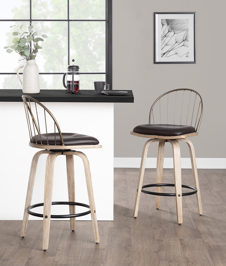 Merganser Brown Counter Height Stool, Set of 2 - Thumbnail - Image 2