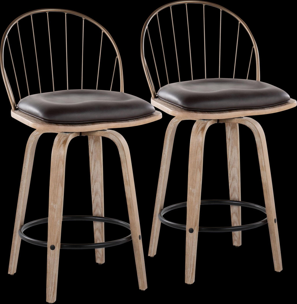 Merganser Brown Counter Height Stool, Set of 2 - Thumbnail - Image 1