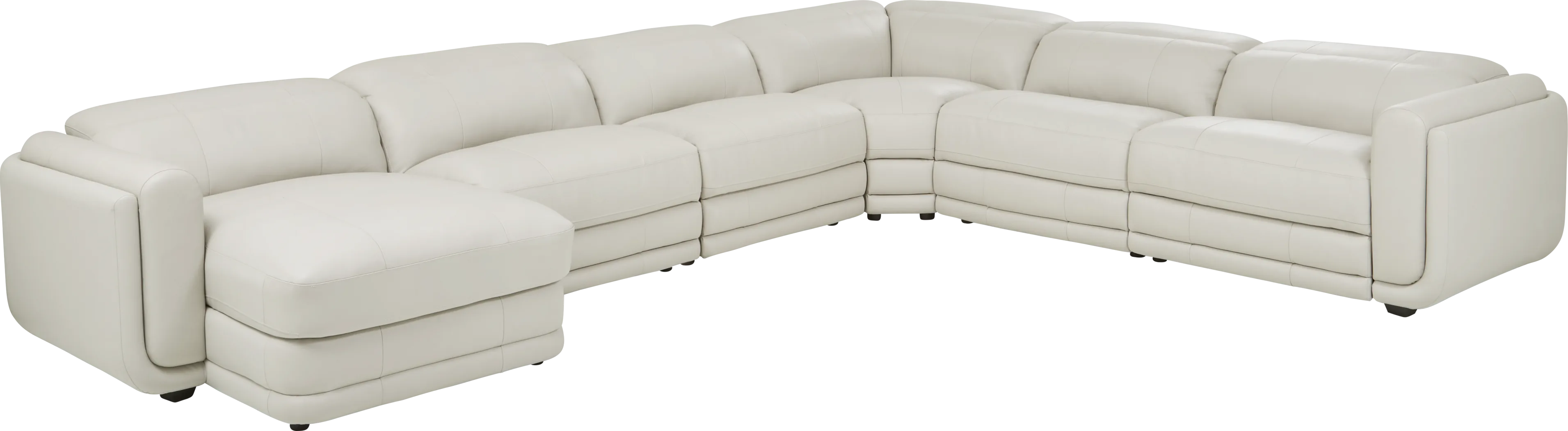 Meridien Ice Leather 6 Pc Dual Power Reclining Sectional - Thumbnail - Image 1