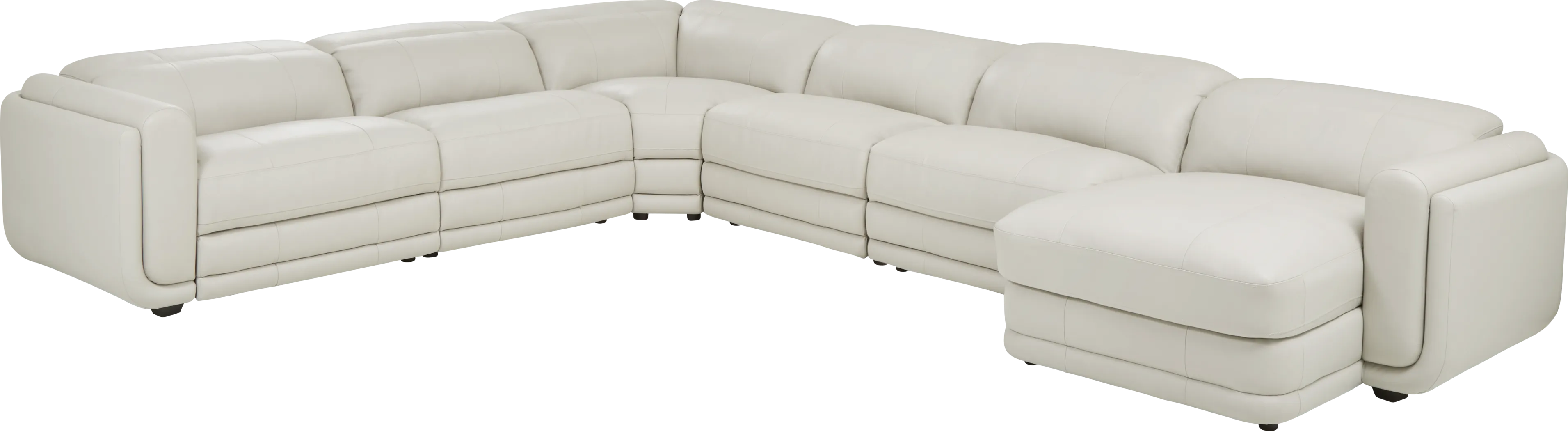 Meridien Ice Leather 6 Pc Dual Power Reclining Sectional - Thumbnail - Image 1