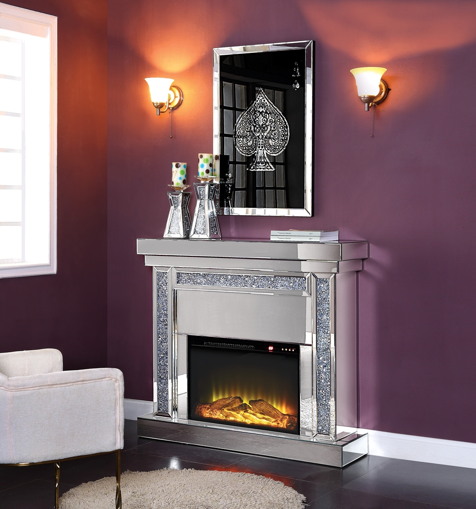 Merilane Silver 47 in. Console, With Electric Fireplace - Thumbnail - Image 2