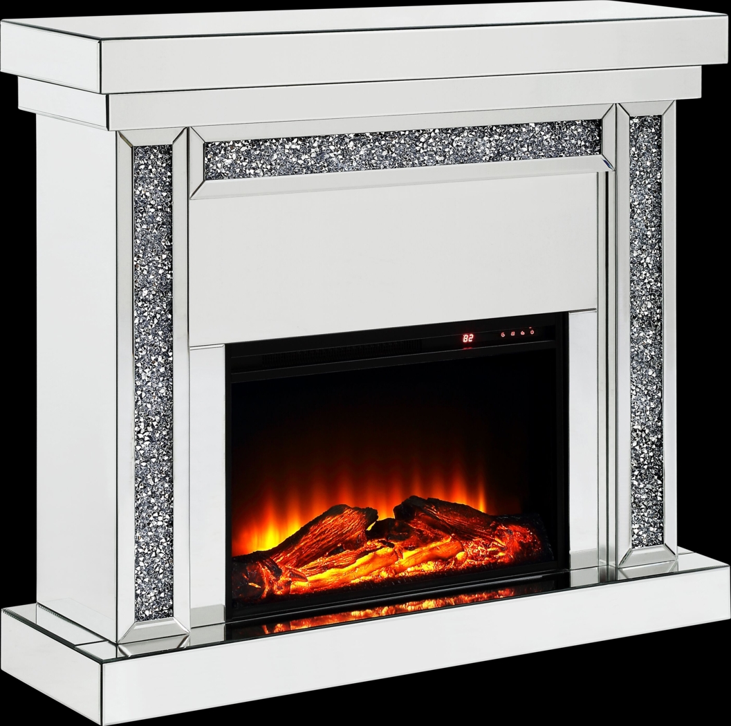 Merilane Silver 47 in. Console, With Electric Fireplace - Thumbnail - Image 1
