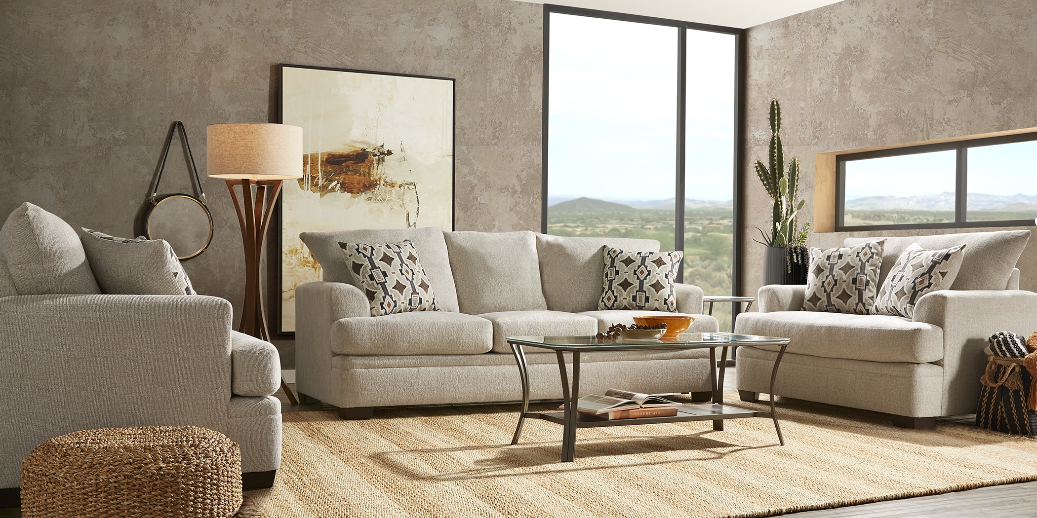 Merith Avenue Beige 5 Pc Living Room - Thumbnail - Image 1