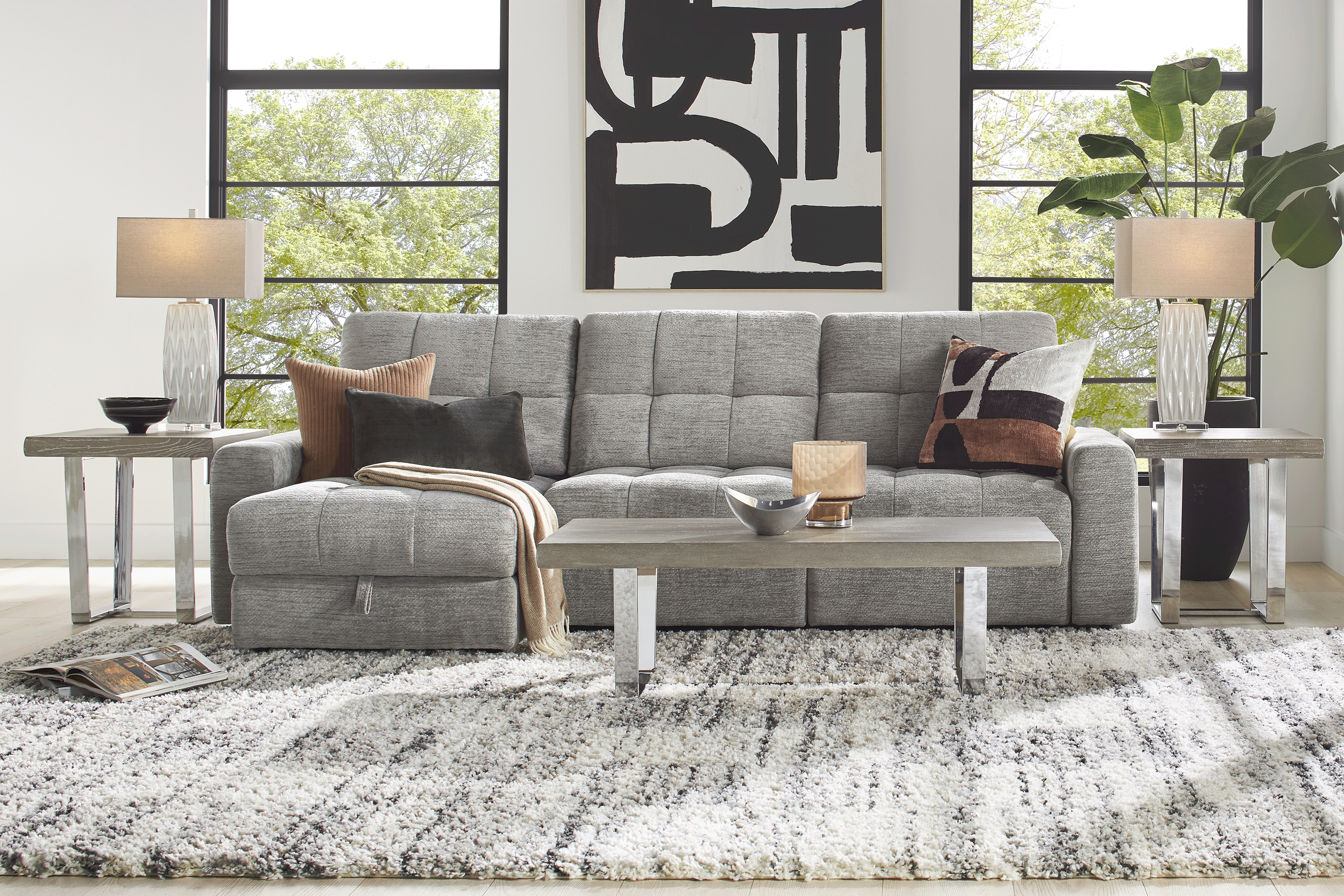 Meriwether Gray 3 Pc Power Slider Sectional - Thumbnail - Image 1
