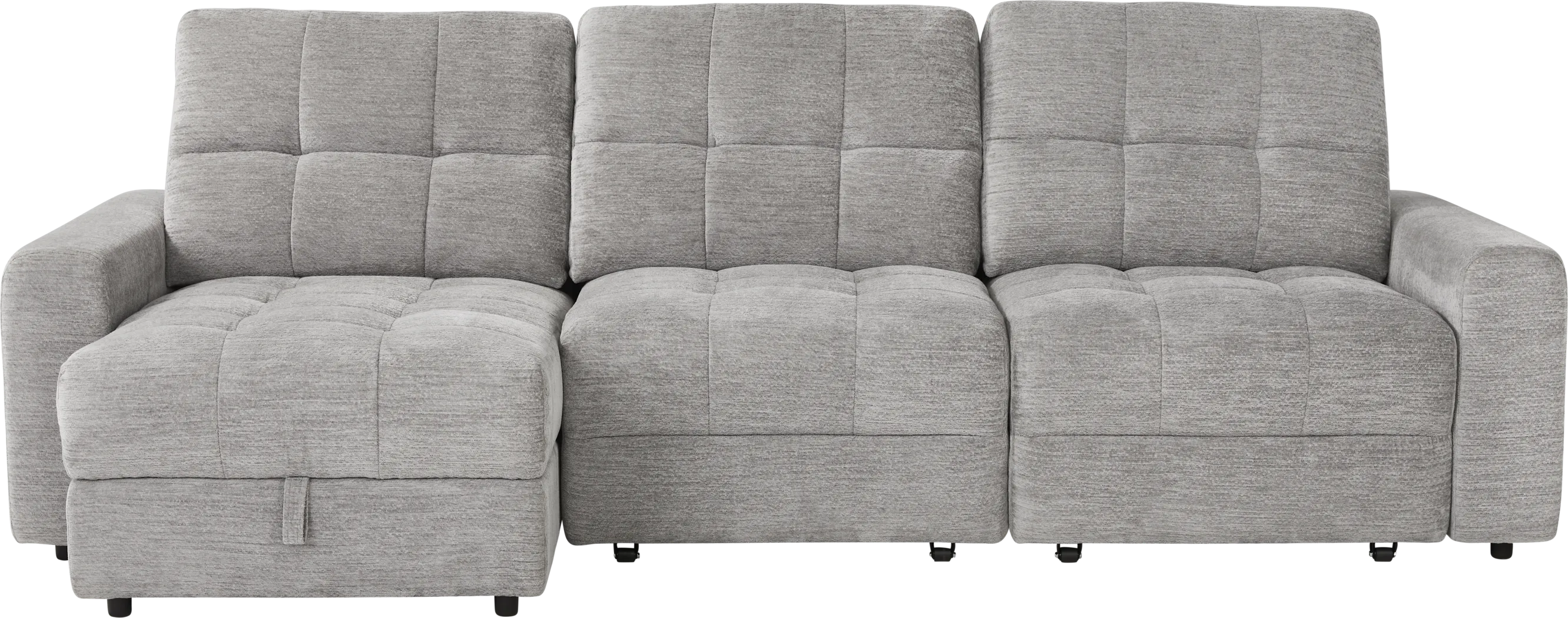 Meriwether Gray 3 Pc Power Slider Sectional - Thumbnail - Image 1