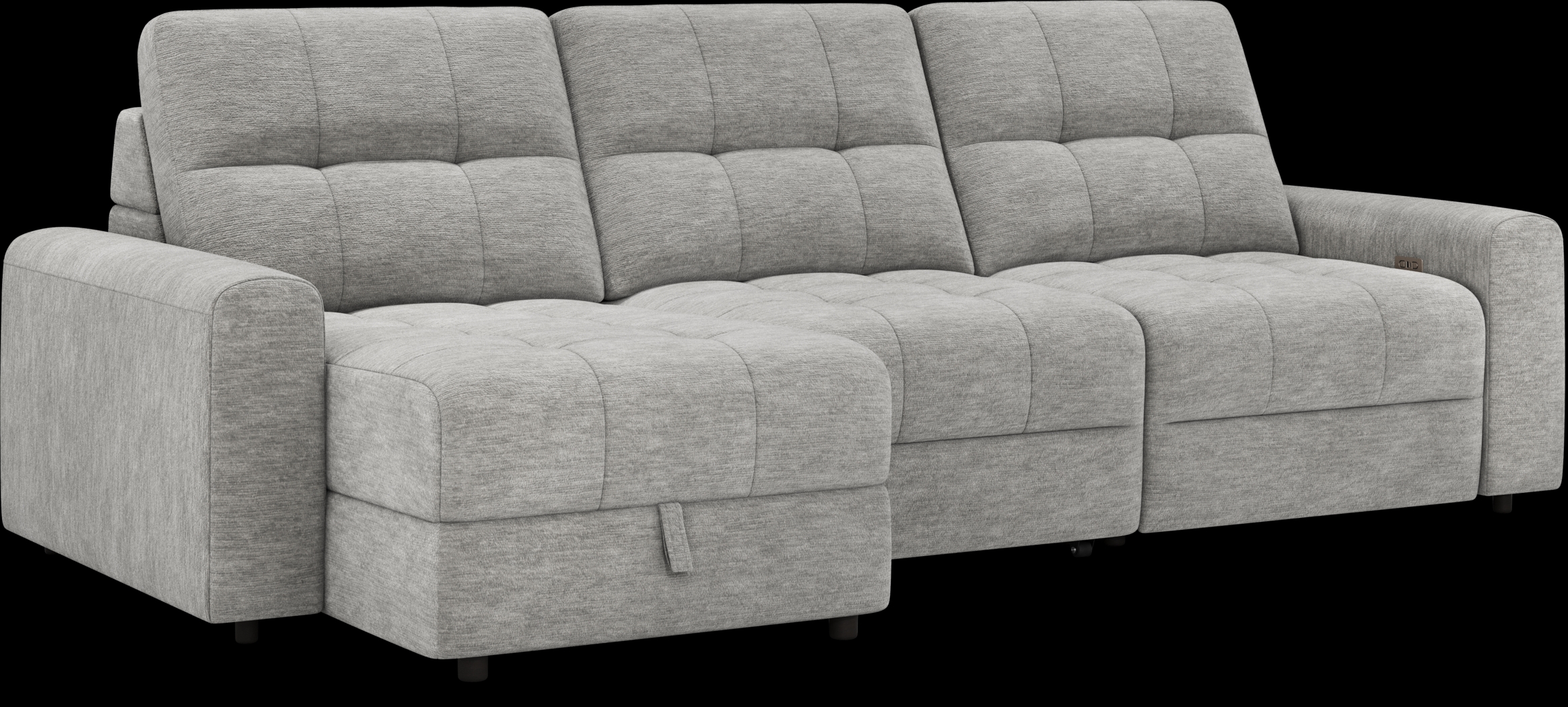 Meriwether Gray 3 Pc Power Slider Sectional - Thumbnail - Image 1