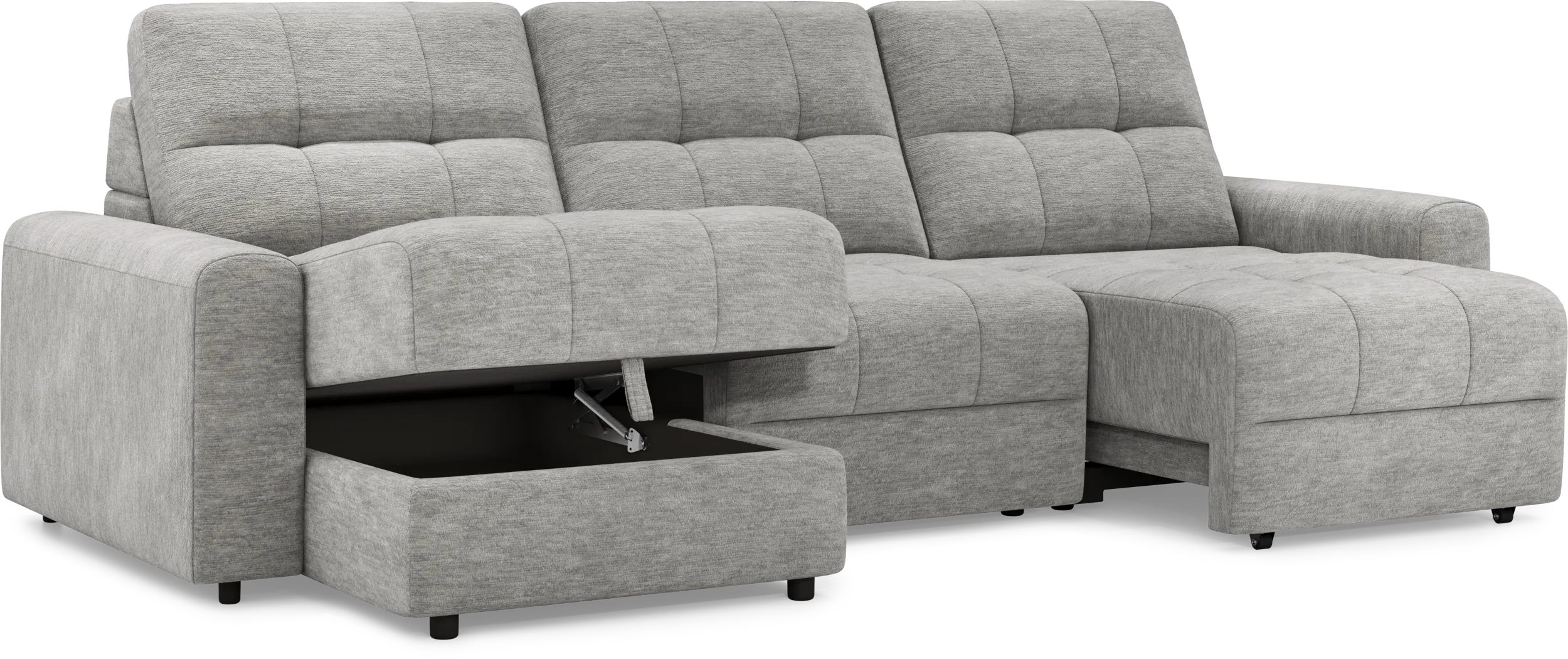 Meriwether Gray 3 Pc Power Slider Sectional - Image 4