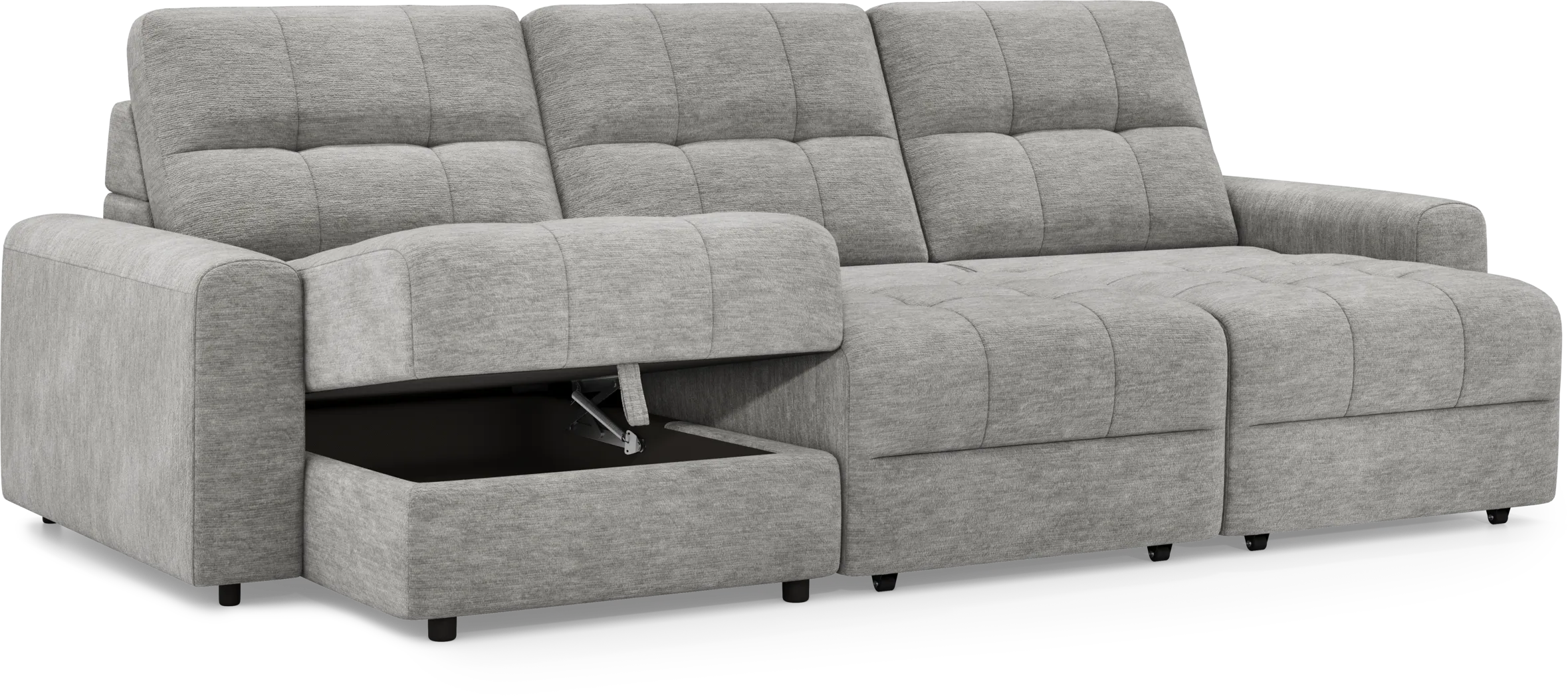 Meriwether Gray 3 Pc Power Slider Sectional - Thumbnail - Image 3