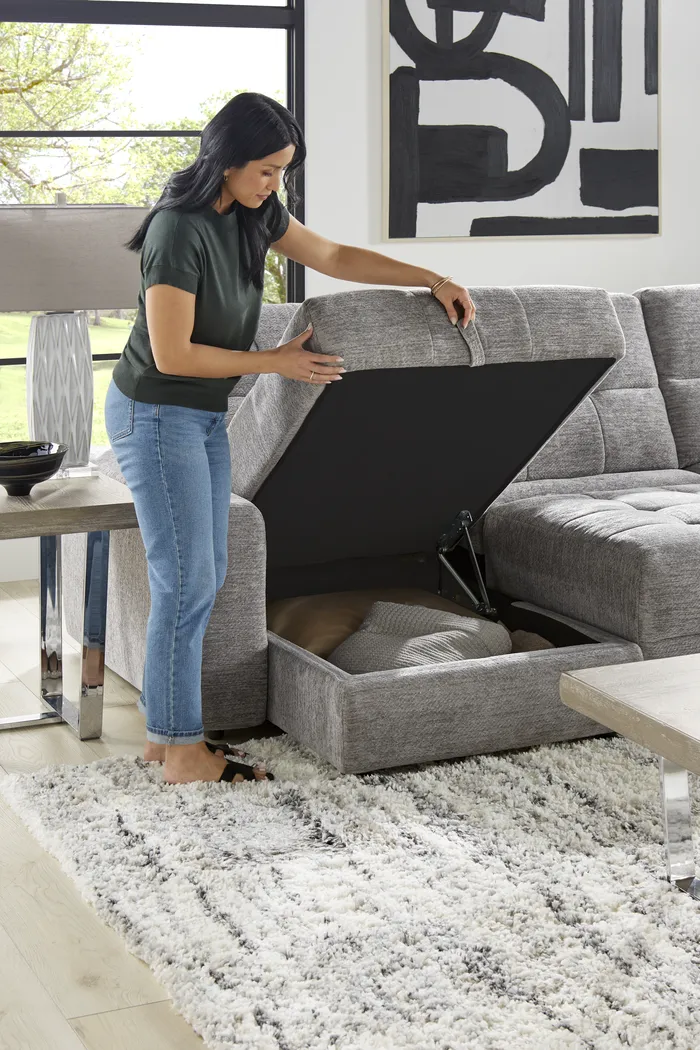 Meriwether Gray 3 Pc Power Slider Sectional - Image 8