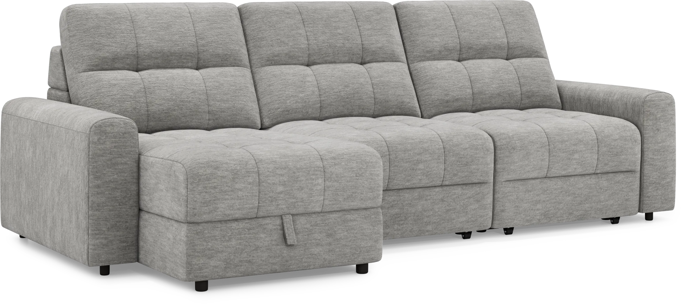 Meriwether Gray 3 Pc Power Slider Sectional - Thumbnail - Image 1