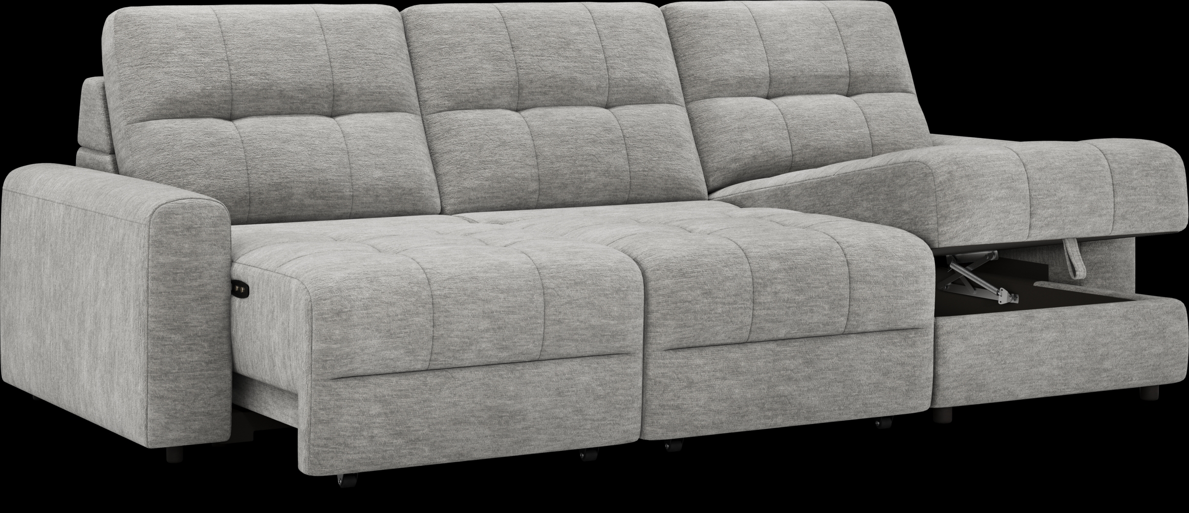Meriwether Gray 3 Pc Power Slider Sectional - Thumbnail - Image 3