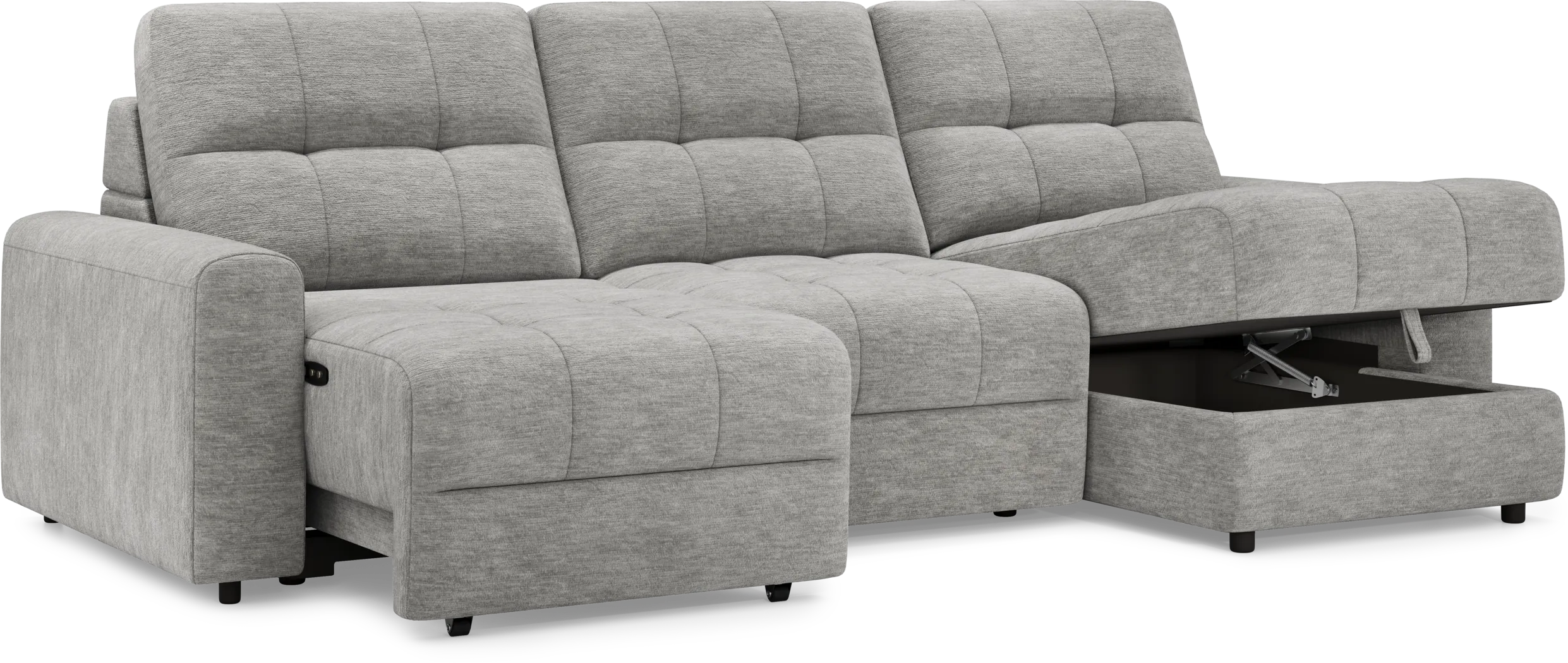 Meriwether Gray 3 Pc Power Slider Sectional - Thumbnail - Image 3