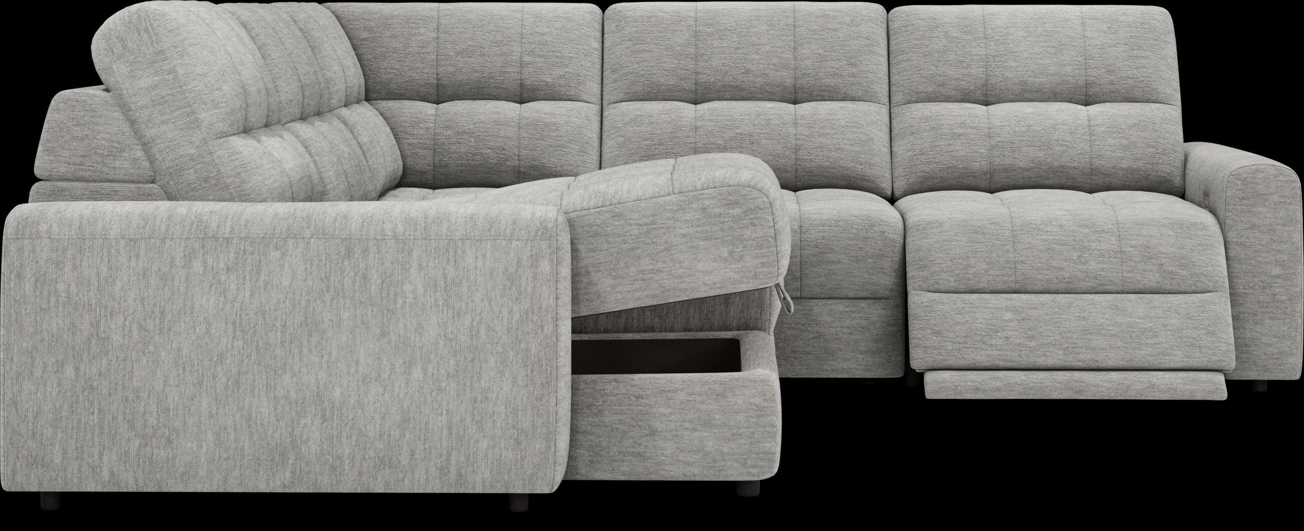 Meriwether Gray 5 Pc Power Slider Sectional - Thumbnail - Image 4