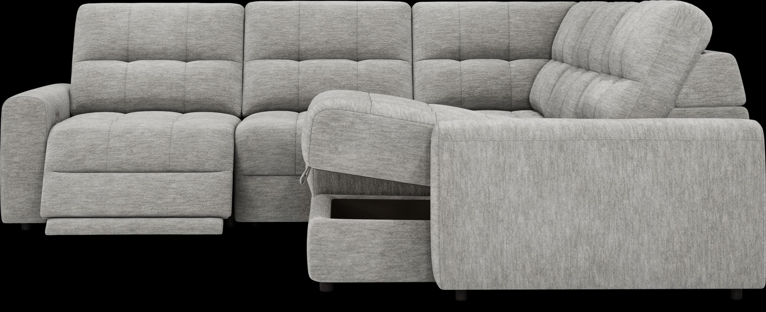 Meriwether Gray 5 Pc Power Slider Sectional - Thumbnail - Image 4