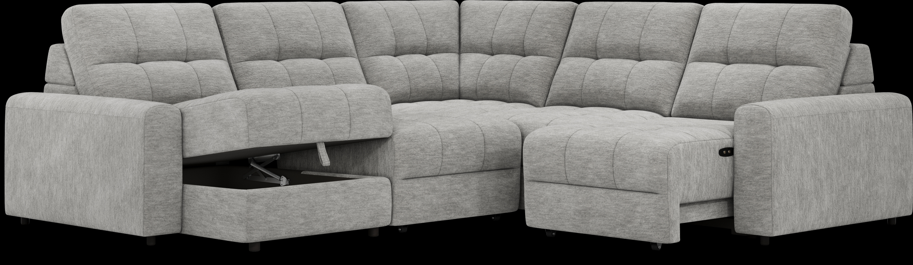 Meriwether Gray 5 Pc Power Slider Sectional - Thumbnail - Image 2