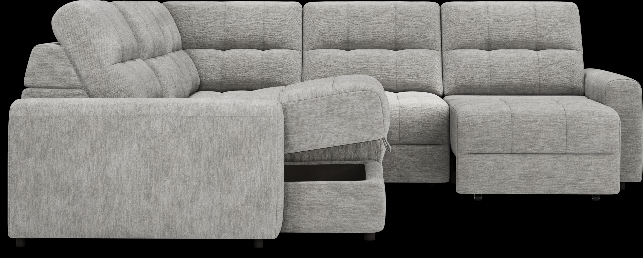 Meriwether Gray 5 Pc Power Slider Sectional - Thumbnail - Image 4