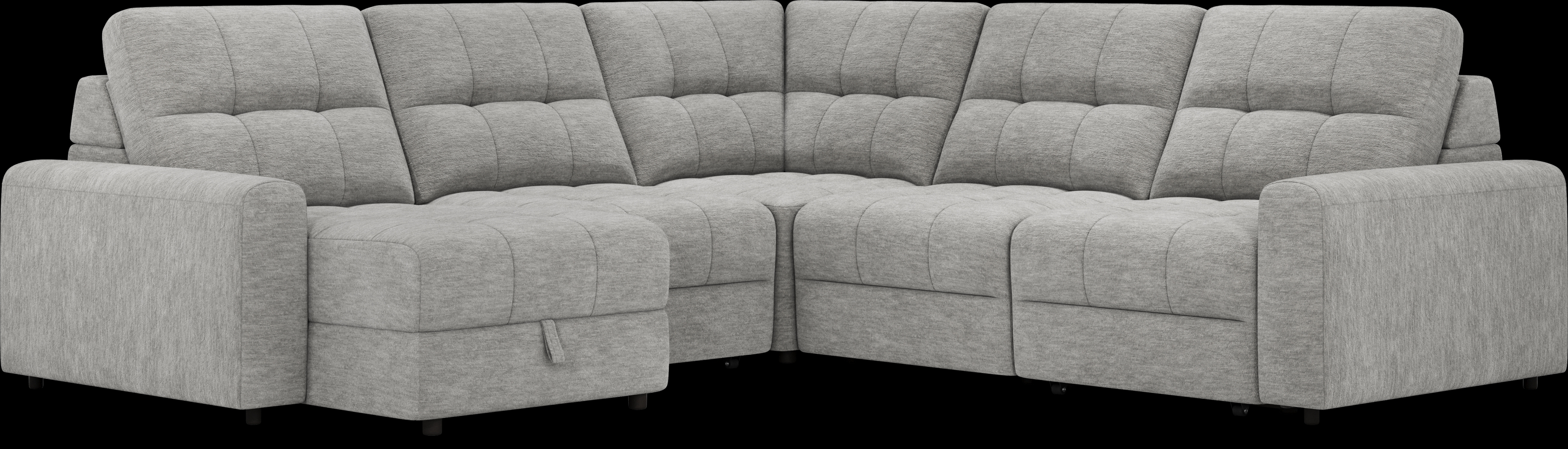 Meriwether Gray 5 Pc Power Slider Sectional - Thumbnail - Image 1