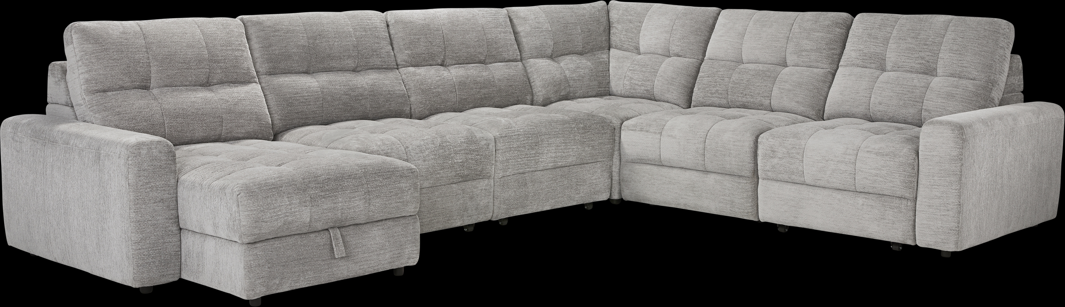 Meriwether Gray 6 Pc Power Slider Sectional - Thumbnail - Image 1