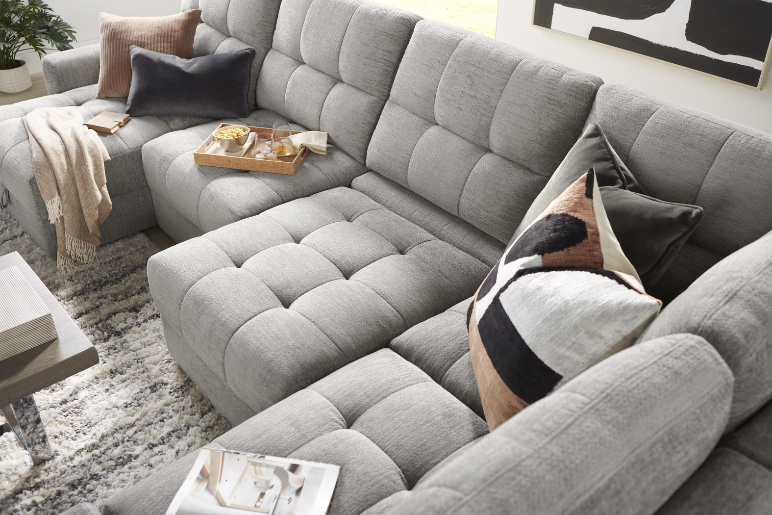 Meriwether Gray 9 Pc Power Slider Sectional Living Room - Thumbnail - Image 10