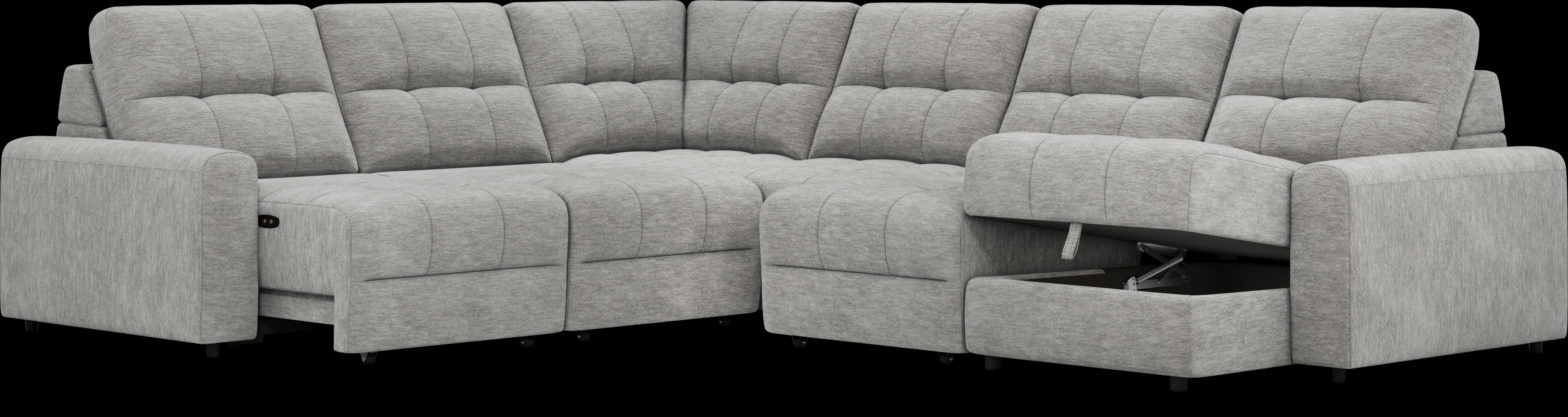 Meriwether Gray 6 Pc Power Slider Sectional - Thumbnail - Image 3