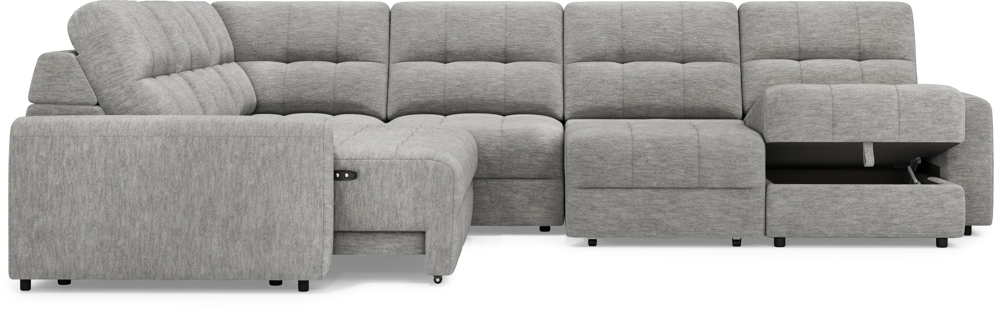 Meriwether Gray 6 Pc Power Slider Sectional - Image 5