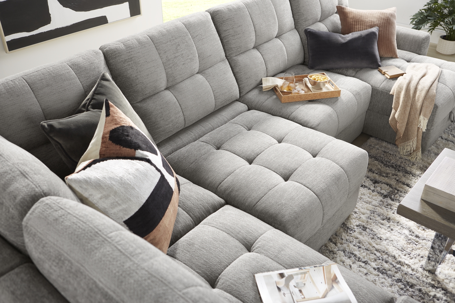 Meriwether Gray 9 Pc Power Slider Sectional Living Room - Thumbnail - Image 10