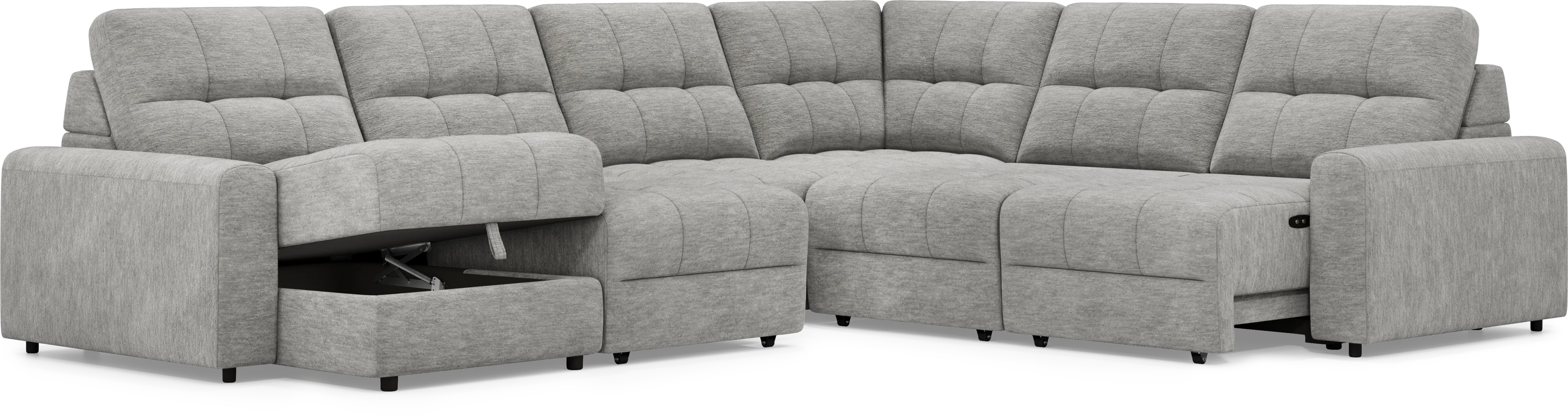 Meriwether Gray 6 Pc Power Slider Sectional - Thumbnail - Image 3