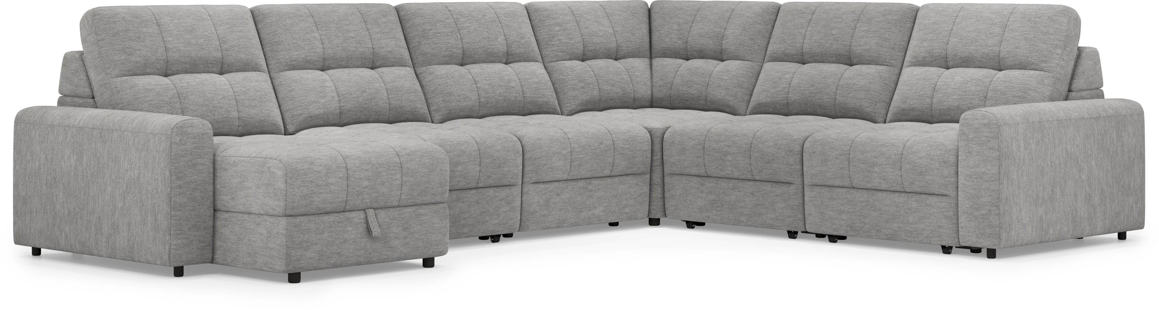 Meriwether Gray 6 Pc Power Slider Sectional - Thumbnail - Image 1