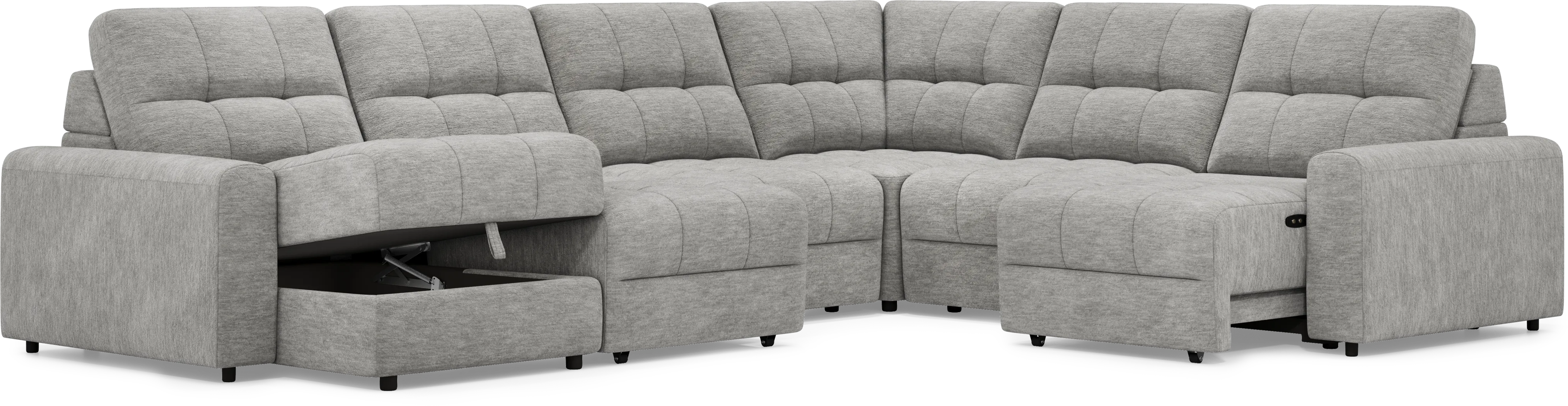 Meriwether Gray 6 Pc Power Slider Sectional - Thumbnail - Image 3