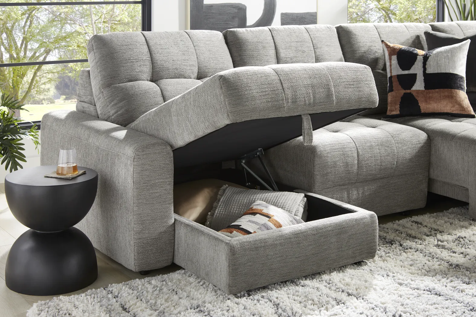 Meriwether Gray 6 Pc Power Slider Sectional - Image 6