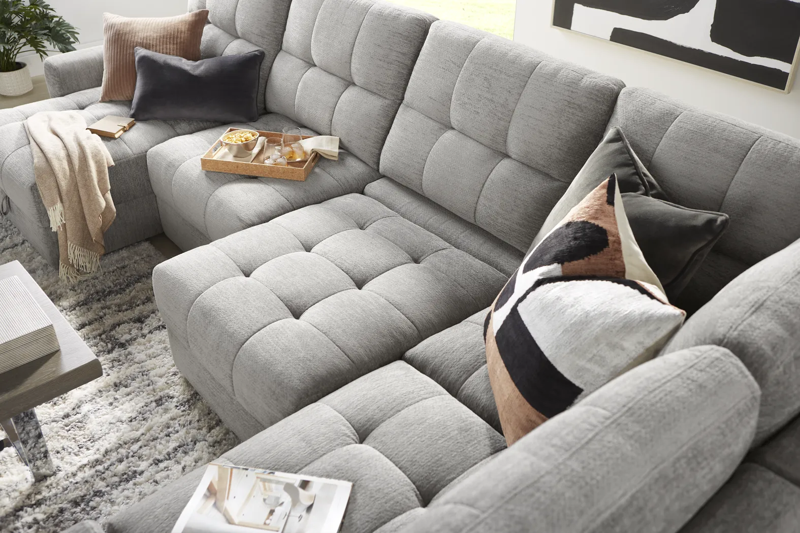 Meriwether Gray 6 Pc Power Slider Sectional - Image 9