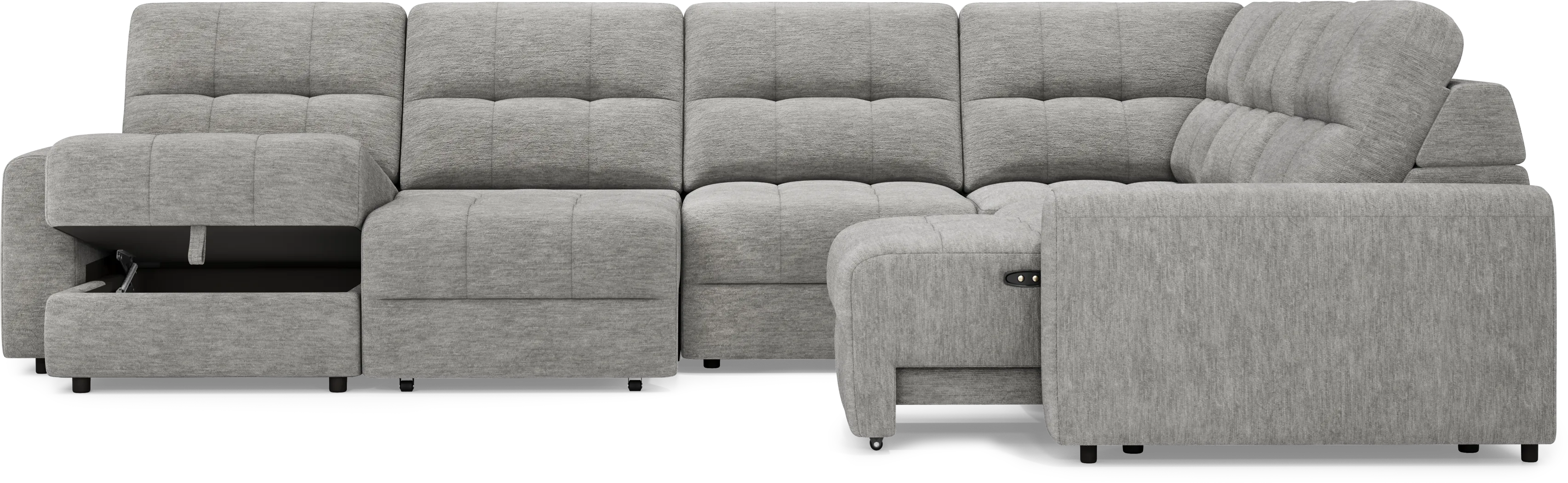 Meriwether Gray 6 Pc Power Slider Sectional - Image 5