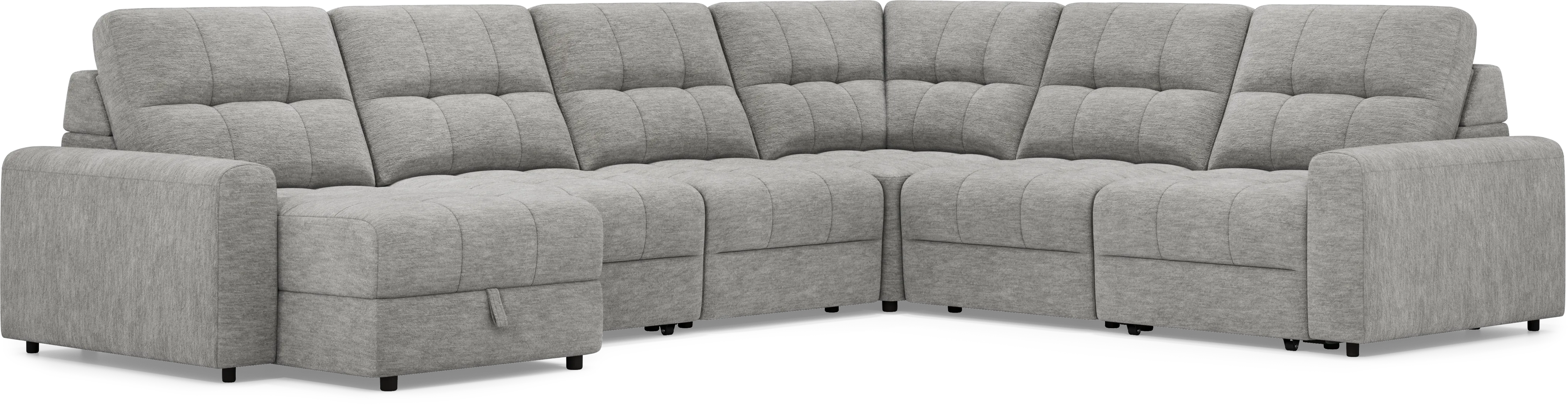 Meriwether Gray 6 Pc Power Slider Sectional - Thumbnail - Image 1