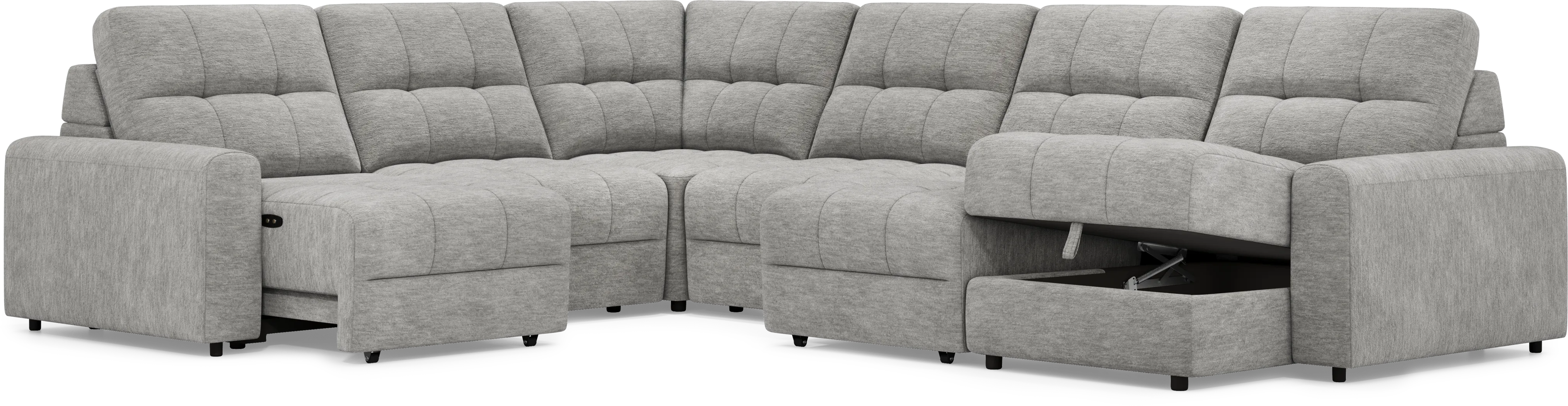 Meriwether Gray 6 Pc Power Slider Sectional - Thumbnail - Image 3