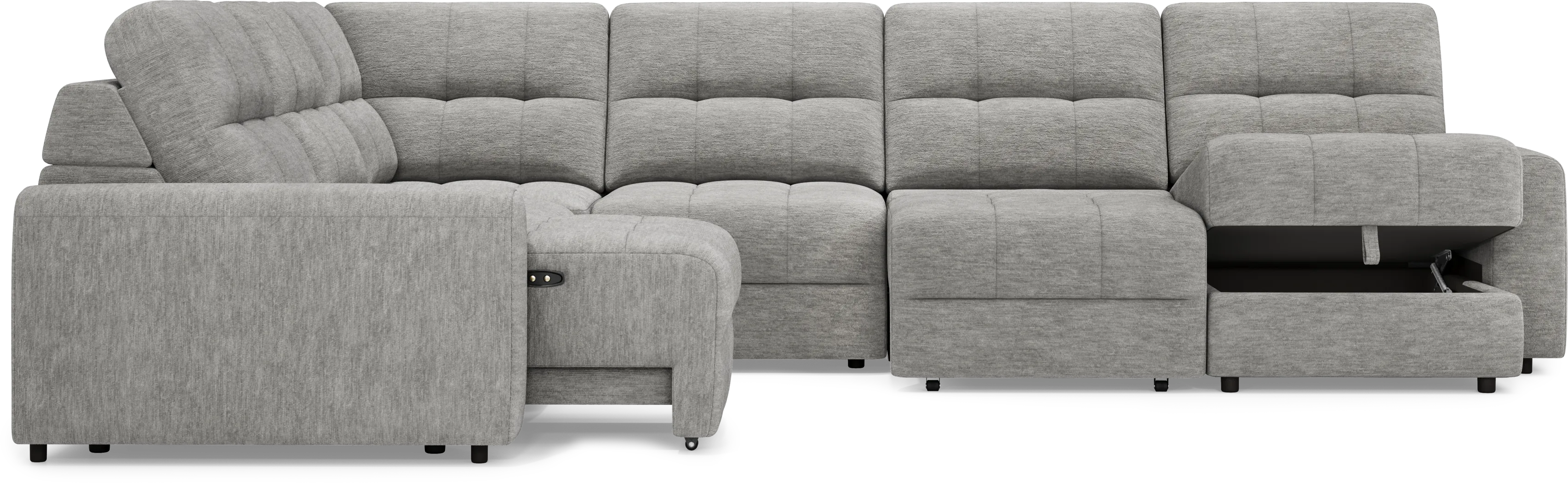Meriwether Gray 6 Pc Power Slider Sectional - Image 5