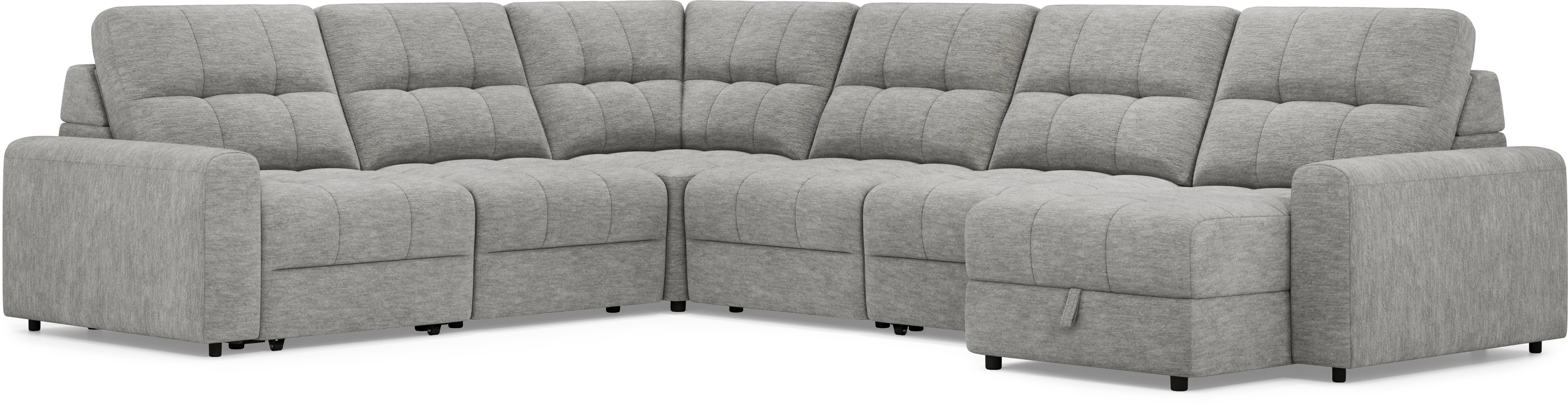 Meriwether Gray 6 Pc Power Slider Sectional - Thumbnail - Image 1